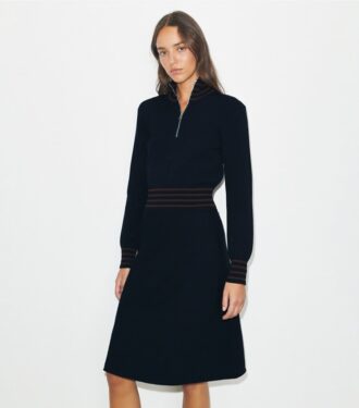 A-Line Turtleneck Zip Dress