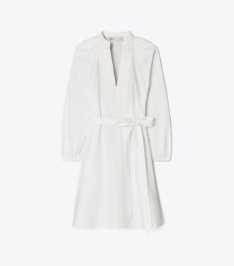 Balloon Sleeve Cotton Tunic Dress