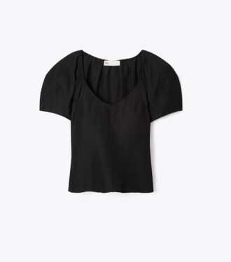 Balloon Sleeve Viscose Top