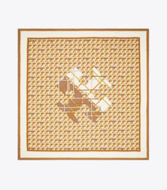 Basket-Weave Logo Oversized Square Scarf Basket-Weave Logo Oversized Square Scarf