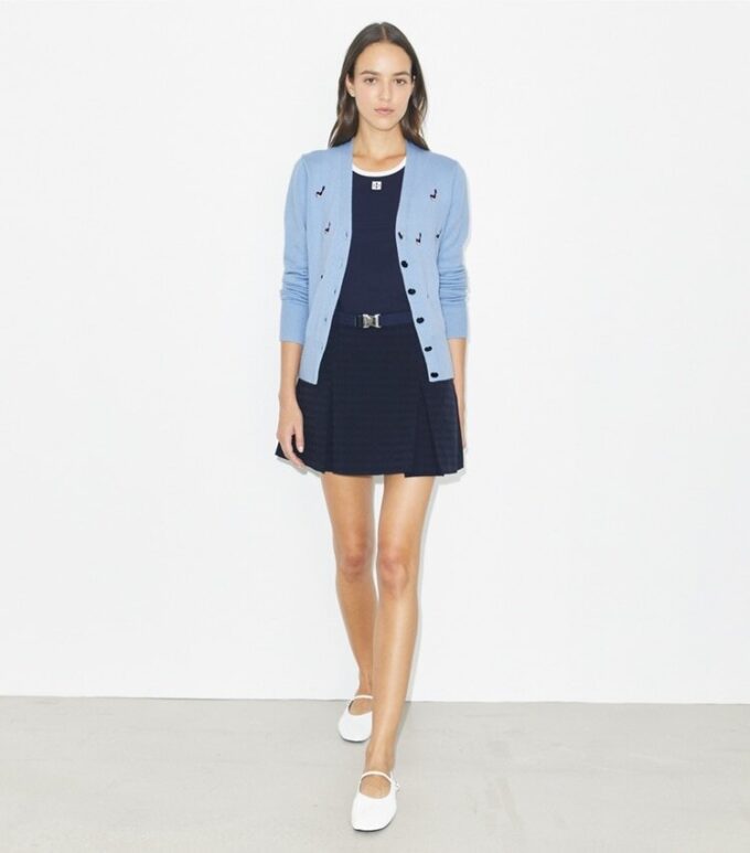 Birdie-Embroidered Cashmere Cardigan Birdie-Embroidered Cashmere Cardigan