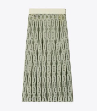 Box Pleated Jacquard Skirt