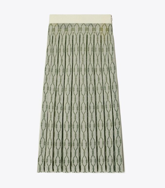 Box Pleated Jacquard Skirt Box Pleated Jacquard Skirt