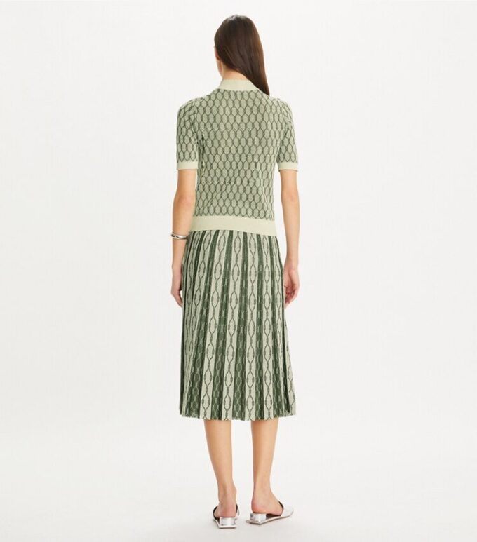 Box Pleated Jacquard Skirt Box Pleated Jacquard Skirt