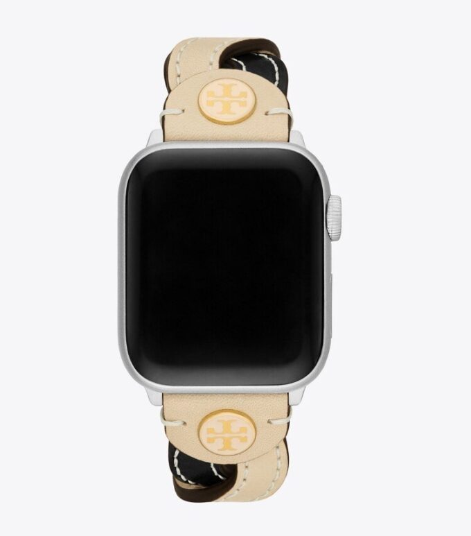 Braided Band For Apple Watch®, Cream/Black Leather, 38 Mm – 40 Mm Braided Band For Apple Watch®, Cream/Black Leather, 38 Mm – 40 Mm