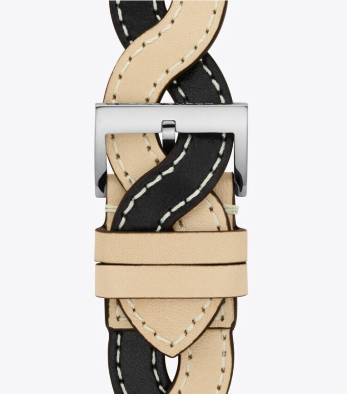 Braided Band For Apple Watch®, Cream/Black Leather, 38 Mm – 40 Mm Braided Band For Apple Watch®, Cream/Black Leather, 38 Mm – 40 Mm