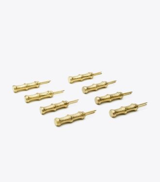 Brass Corn Holders, Set Of 8