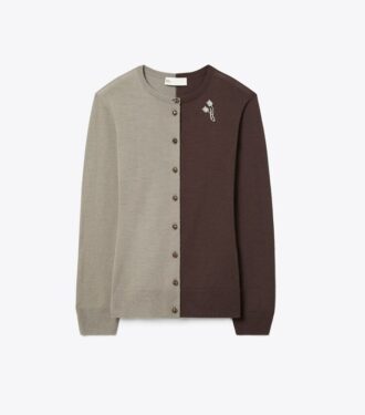 Brooch Wool Cardigan