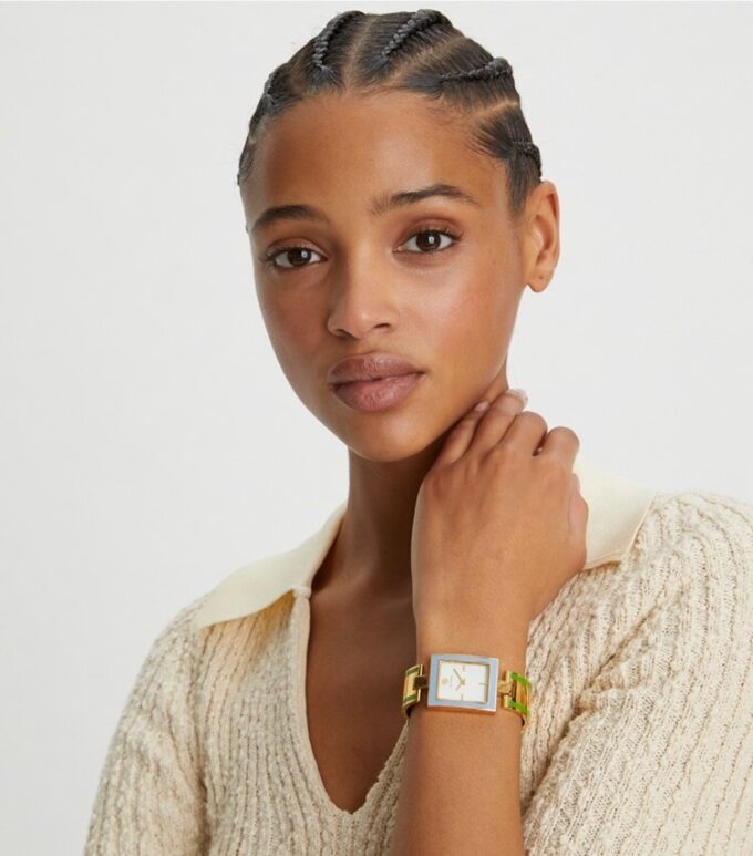 Buddy Bangle Watch, Gold-Tone/Multi-Color Stainless Steel, 26 X 32 Mm Buddy Bangle Watch, Gold-Tone/Multi-Color Stainless Steel, 26 X 32 Mm