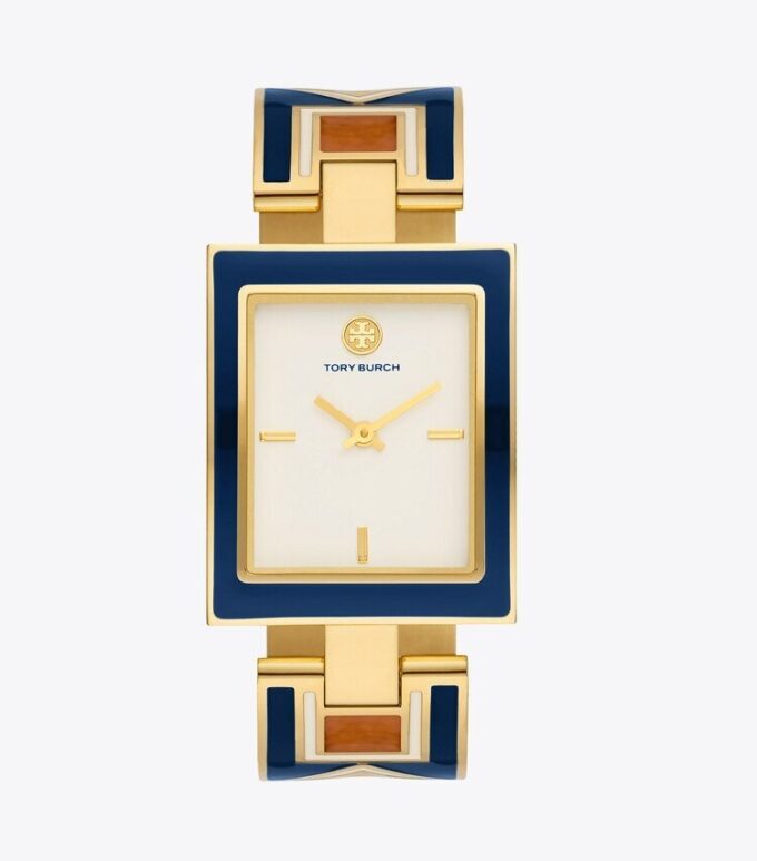 Buddy Bangle Watch, Navy/Gold-Tone Stainless Steel, 25 X 32mm Buddy Bangle Watch, Navy/Gold-Tone Stainless Steel, 25 X 32mm
