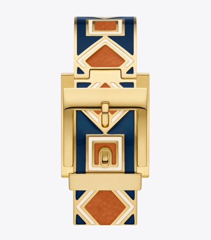 Buddy Bangle Watch, Navy/Gold-Tone Stainless Steel, 25 X 32mm Buddy Bangle Watch, Navy/Gold-Tone Stainless Steel, 25 X 32mm