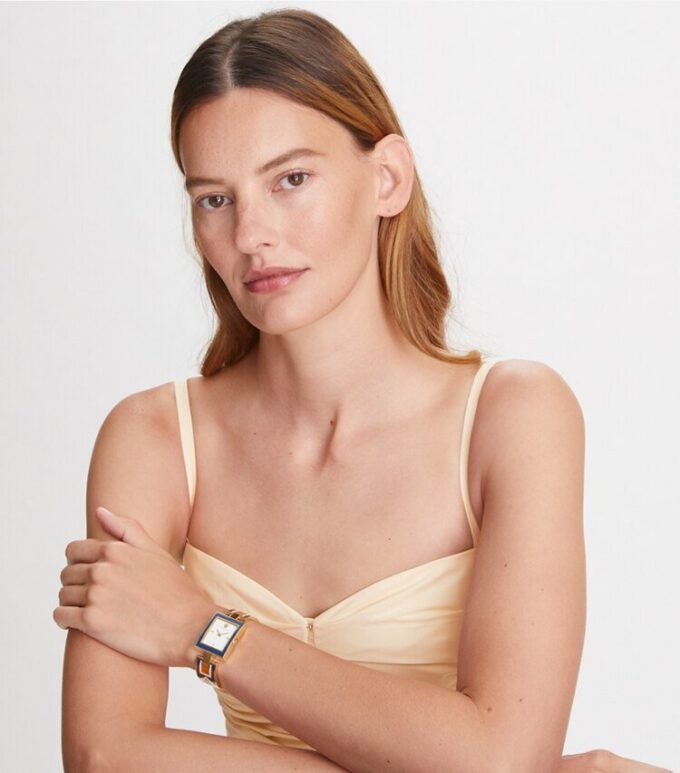 Buddy Bangle Watch, Navy/Gold-Tone Stainless Steel, 25 X 32mm Buddy Bangle Watch, Navy/Gold-Tone Stainless Steel, 25 X 32mm