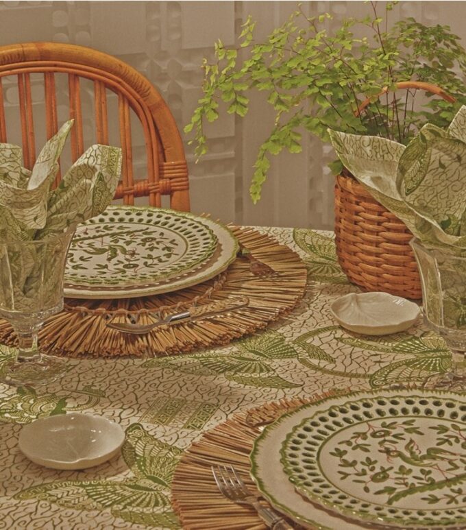 Butterfly Batik Round Tablecloth, 108″ Butterfly Batik Round Tablecloth, 108″