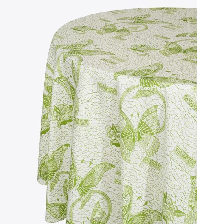 Butterfly Batik Round Tablecloth, 120″