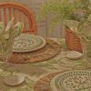 Butterfly Batik Round Tablecloth, 120″