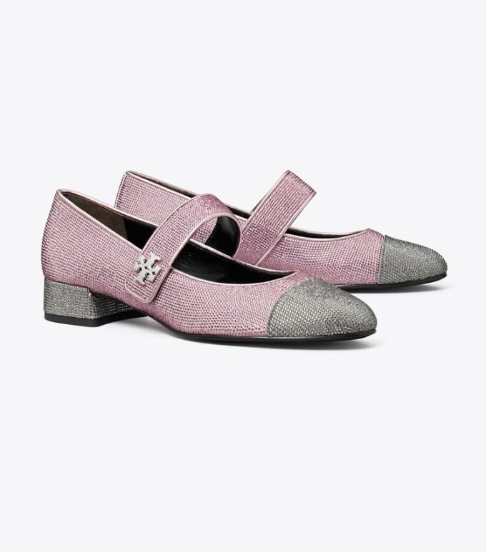 Cap-Toe Mary Jane Pavé Heeled Ballet Cap-Toe Mary Jane Pavé Heeled Ballet