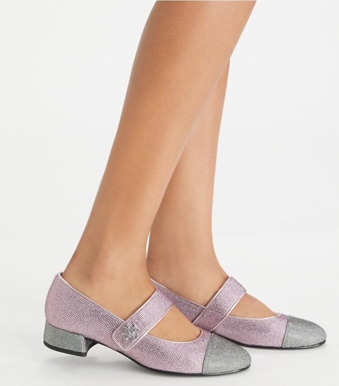 Cap-Toe Mary Jane Pavé Heeled Ballet Cap-Toe Mary Jane Pavé Heeled Ballet