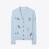 Cashmere Embroidered Golf Cardigan Cashmere Embroidered Golf Cardigan