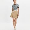 Cashmere Striped Short-Sleeve Tennis Sweater Cashmere Striped Short-Sleeve Tennis Sweater