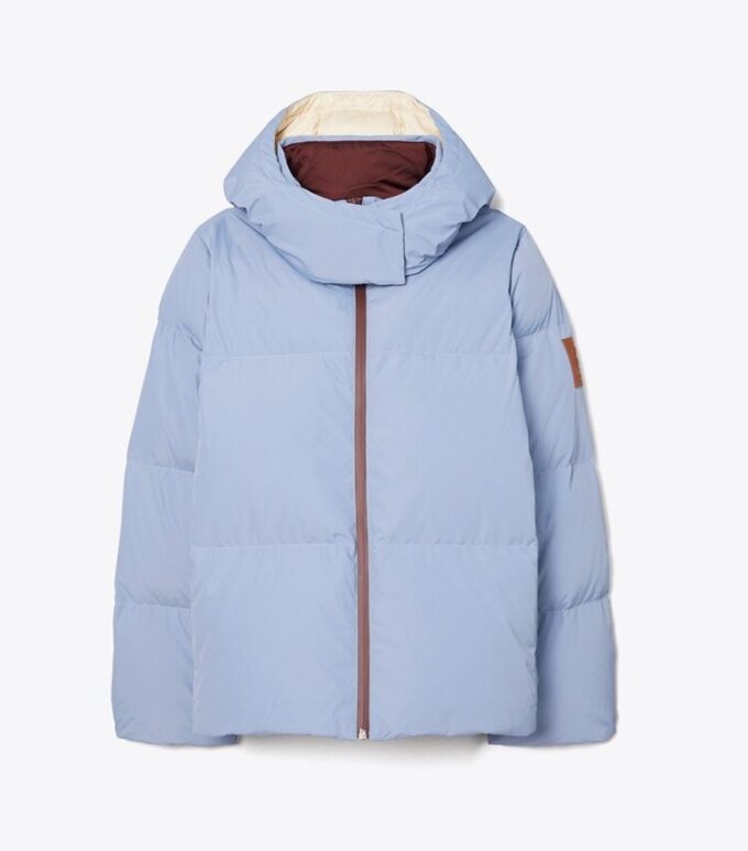 Color-Block Hooded Down Jacket