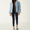 Color-Block Hooded Down Jacket