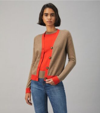 Colorblock Cashmere Cardigan