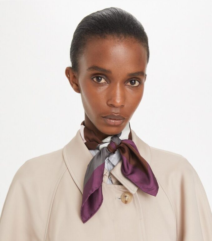 Colorblock Logo Silk Neckerchief
