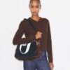 Colorblock Suede Satchel
