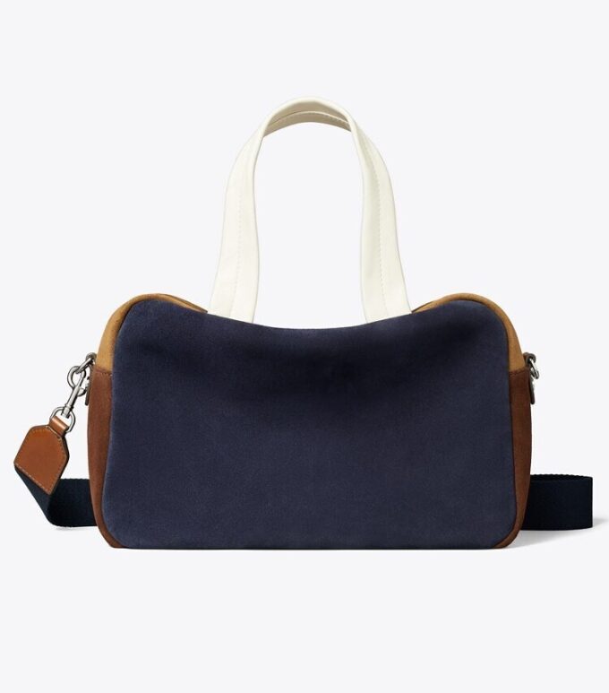 Colorblock Suede Satchel