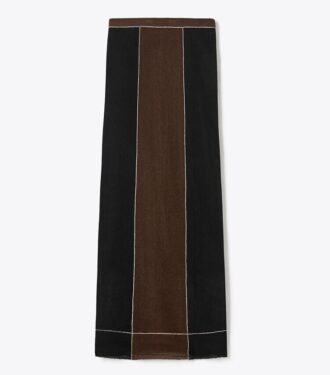 Colorblock Wool Skirt