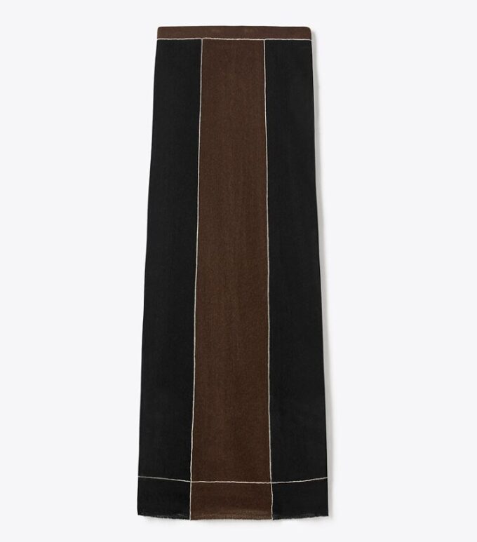 Colorblock Wool Skirt