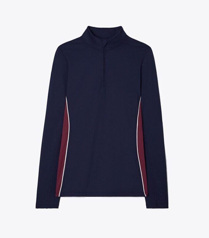 Contrast Piped Half-Zip Pullover Contrast Piped Half-Zip Pullover
