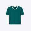 Contrast-Trim Short-Sleeve Sweater Contrast-Trim Short-Sleeve Sweater