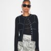 Cotton And Nylon Mesh Cardigan Cotton And Nylon Mesh Cardigan