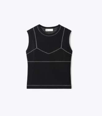 Cotton And Nylon Mesh Top