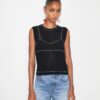 Cotton And Nylon Mesh Top Cotton And Nylon Mesh Top