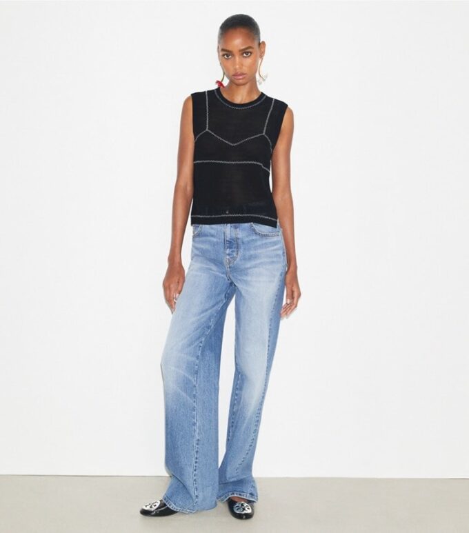 Cotton And Nylon Mesh Top Cotton And Nylon Mesh Top