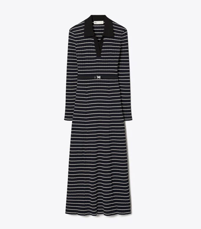 Cotton Knit Polo Dress