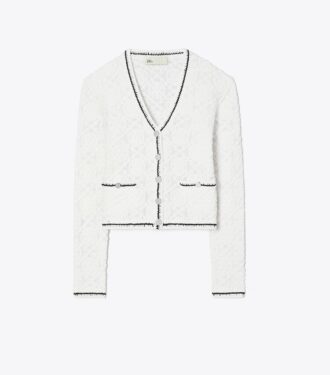 Cotton Logo Lace Cardigan