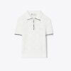Cotton Logo Lace Polo Top Cotton Logo Lace Polo Top