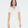 Cotton Logo Lace Polo Top Cotton Logo Lace Polo Top
