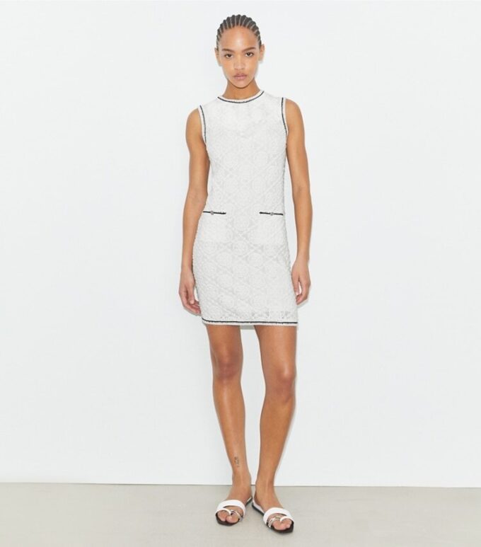 Cotton Pointelle Knitted Tank Dress