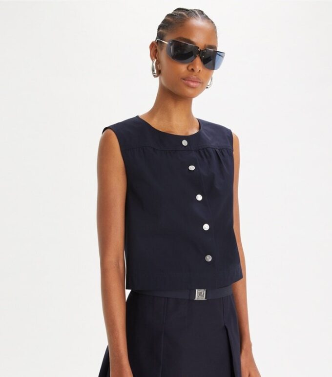 Cotton Poplin Button Top Cotton Poplin Button Top