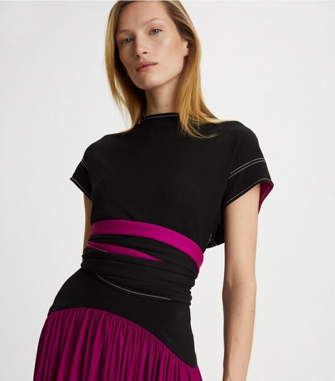 Crepe Jersey Wrap Top