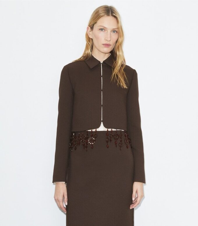 Cropped Crepe Jacket Cropped Crepe Jacket
