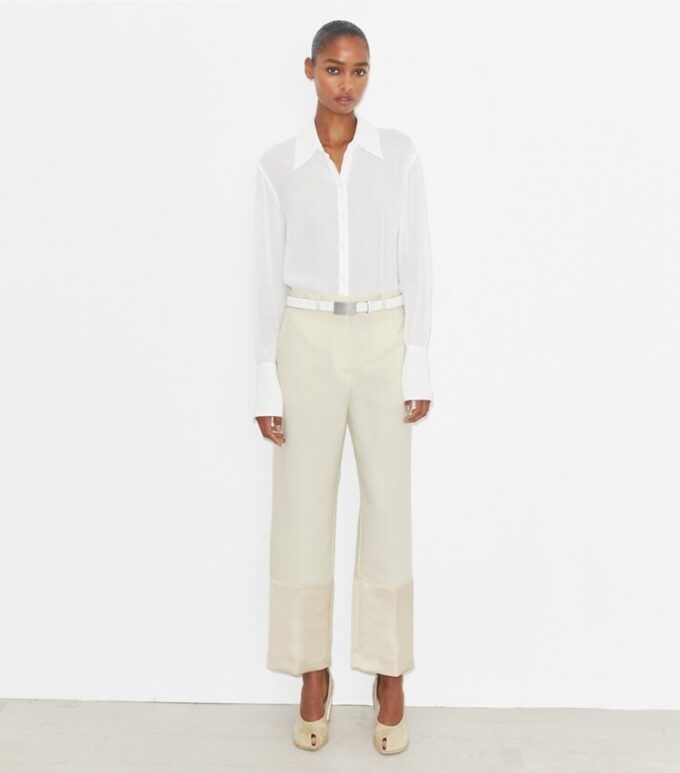 Cropped Crepe Pant