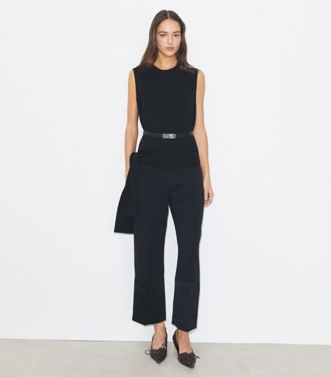 Cropped Crepe Pant