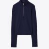 Cropped Half-Zip Long-Sleeve Top