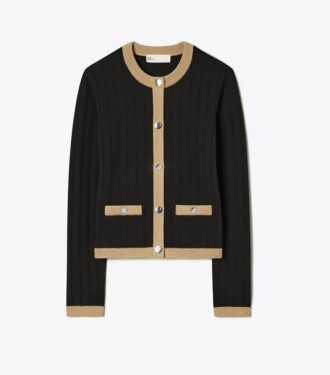 Cropped Merino Wool Cardigan