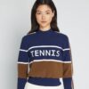 Cropped Tech Nylon Tennis Sweater